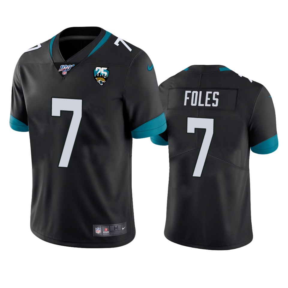Men Nike Jacksonville Jaguars #7 Nick Foles Black 25th Anniversary Vapor Limited Stitched NFL 100th Season Jersey